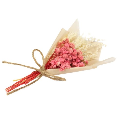 BOUQUET CARTA CON FIORI SECCHI cm6x12h ROSA ANTICO